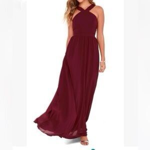 Lulus chiffon halter bridesmaids dress